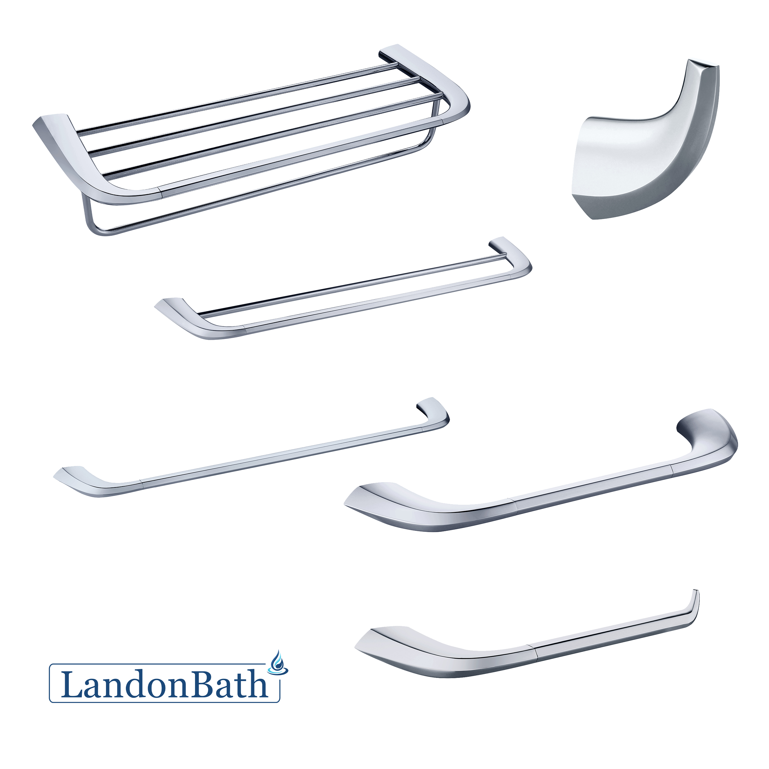 Bathroom Accessories Set Matt Black Stainless Steel Bath Towel Bar